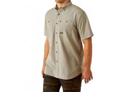 Ariat Men's Rebar Made Tough 360 Airflow Short Sleeve Work Shirt In Wild Dove In Gray