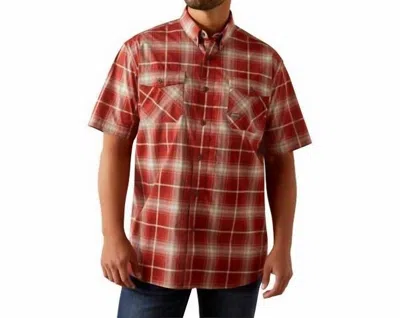 Ariat Rebar Made Tough Durastretch Work Shirt In Chili Oil In Multi