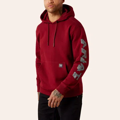Ariat Men's Rebar Red Logo Graphic Lightweight Hoodie
