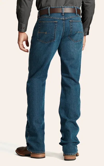 Ariat Men's Rebar Stone Wash Open Pocket Low Rise Boot Cut Stretch Work Jeans