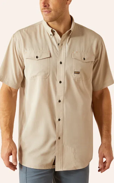 Ariat Men's Rebar Venttek Latte Check Print Work Shirt In Neutral