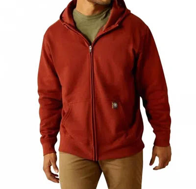 Ariat Men's Rebar Workman Born Hoodie In Burnt_henna In Red