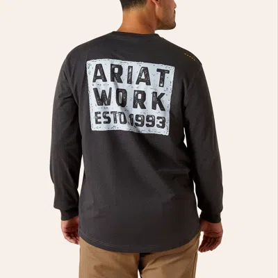 Ariat Men's Rebar Workman Brickyard Charcoal Heather T-shirt In Gray