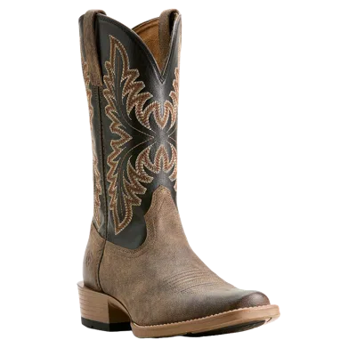 Pre-owned Ariat Men's Renegade Stone Cowboy Boots 10053761 In Brown