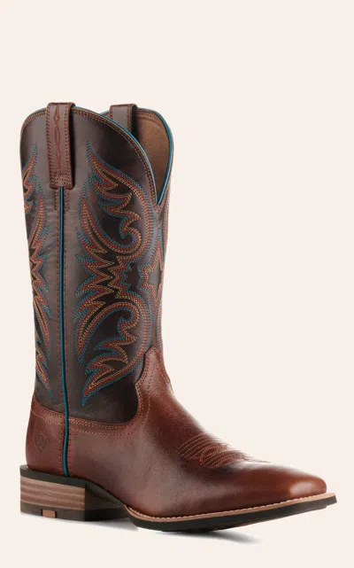 Ariat Men's Ricochet Gingersnap And Marble Brown Smartlite Wide Square Toe Cowboy Boots In Multi
