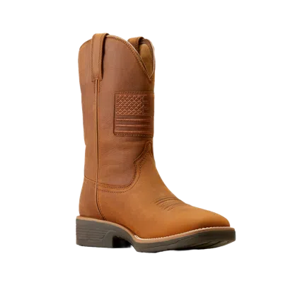 Pre-owned Ariat Men's Ridgeback Country Waterproof Status Brown Western Boots 10051047
