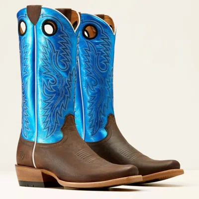 ARIAT MEN'S RINGER WESTERN BOOTS IN BROWN/BLUE