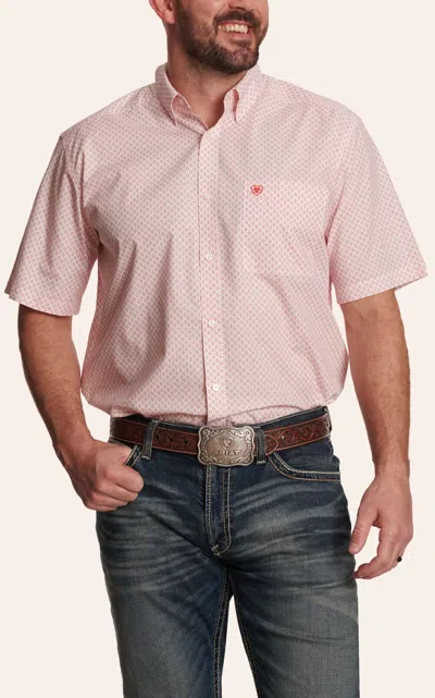 Ariat Men's Rose & Red Geo Print Western Shirt In Multi