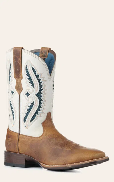 ARIAT MEN'S ROWDER VENTTEK 360° MARBLE TAN AND WHITE BANTAMWEIGHT WIDE SQUARE TOE COWBOY BOOTS