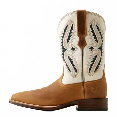 ARIAT MEN'S ROWDER VENTTEK 360 WESTERN BOOTS IN MARBLED TAN/WHITE