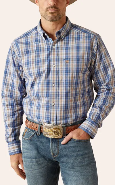 Ariat Men's Royal Blue & Gold Plaid Western Shirt