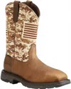 Ariat Men's Sand Camo Steel-toe Patriot Western & Work Boots In Brown/tan In Brown