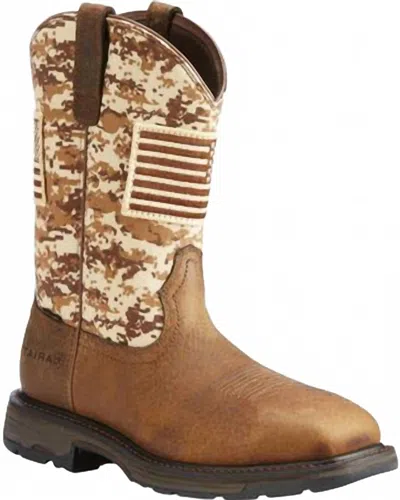 Ariat Men's Sand Camo Steel-toe Patriot Western & Work Boots In Brown/tan