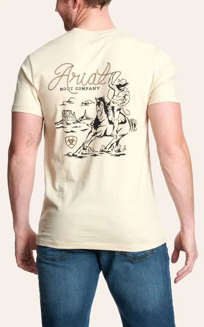 Ariat Men's Sand Desert Rider Logo Graphic T-shirt In White