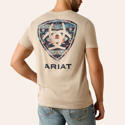 Ariat Men's Sandstone Aztec Shield Graphic T-shirt In Brown