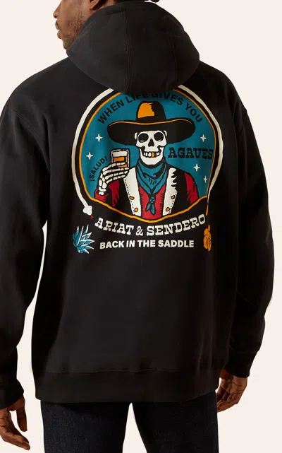 Ariat Men's Sendero Black When Life Gives You Agaves Graphic Hoodie In Animal Print