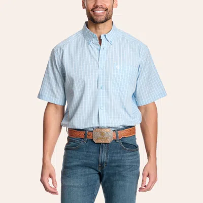 Ariat Men's Sky Blue Plaid Print Shirt
