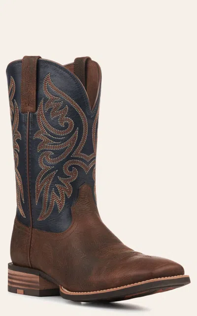 Ariat Men's Slingshot Rowdy Brown And Blue Smatlite Wide Square Toe Cowboy Boots