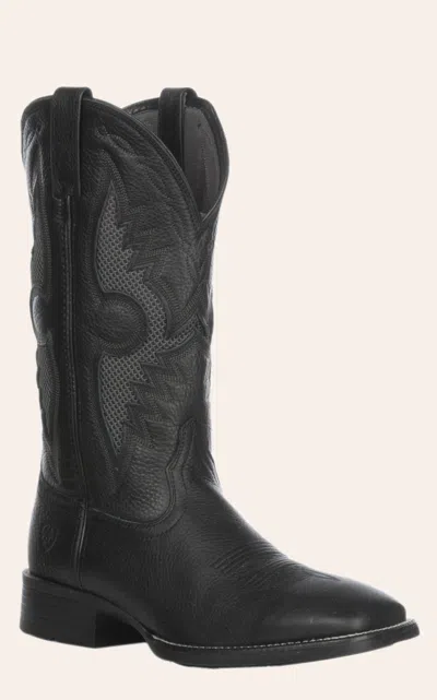 Ariat Men's Solado Black Venttek Bantamweight Wide Square Toe Cowboy Boot