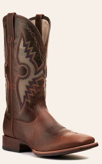 Ariat Men's Solado Venttek Dark Whiskey Bantamweight Wide Square Toe Cowboy Boots In Brown