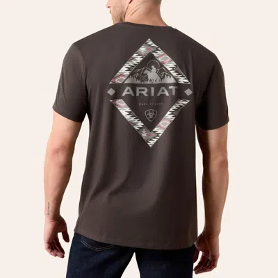 Ariat Men's Southwest Mountain Man Black Graphic T-shirt In Brown