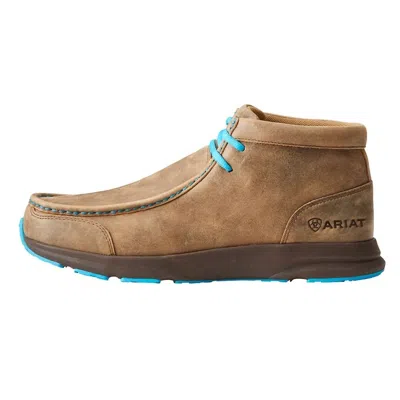 Ariat Men's Spitfire Moccasin Shoes In Brown Bomber/blue