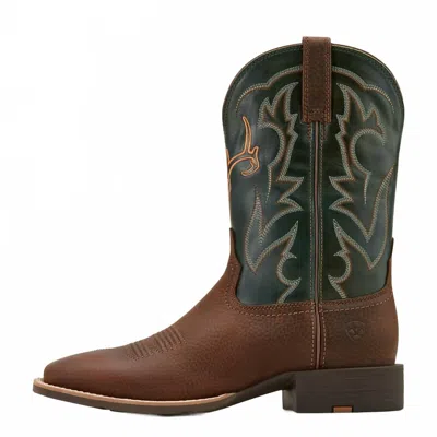 Ariat Men's Sport Outdoor Cowboy Boot In Brown Oiled Rowdy Tack Green In Multi