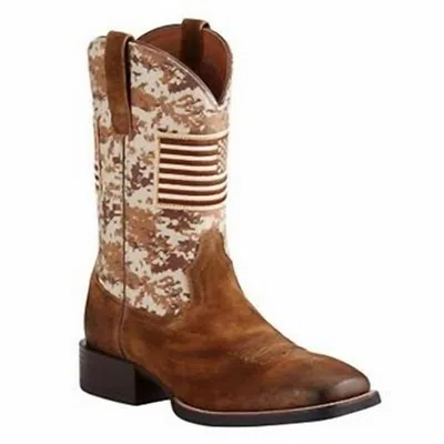 Ariat Men's Sport Patriotic Camo Western Boots In Mocha In Brown