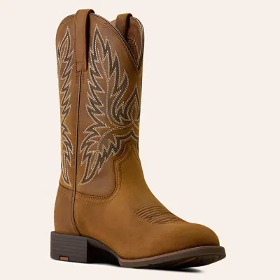 Ariat Men's Sport Stockman Distressed Brown Round Toe Western Boot