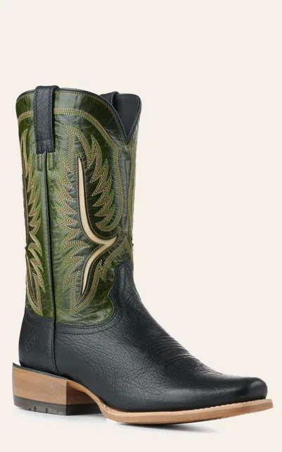 Ariat Men's Stadtler Black And Dark Lime Tekstep Square Toe Cowboy Boots