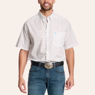 Ariat Men's Steele White Aztec Geo Print Shirt