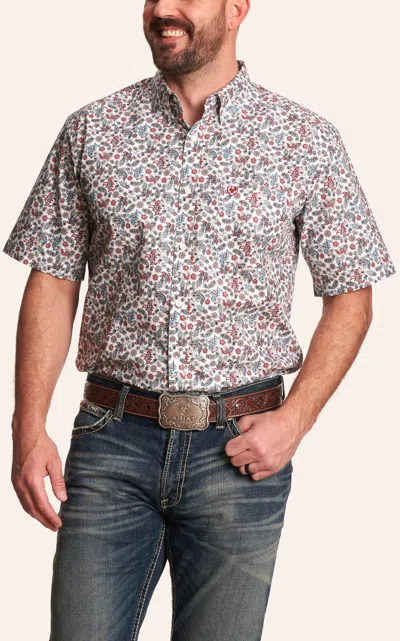 Ariat Men's Stiles White & Red Paisley Western Shirt In Multi