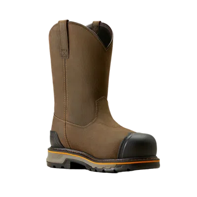 Pre-owned Ariat Men's Stump Jumper Boa Waterproof Composite Toe Work Boots 10048061 In Brown