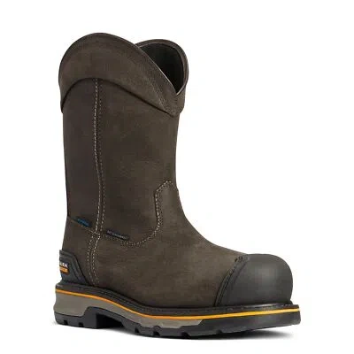 Pre-owned Ariat Men's Stump Jumper Pull-on Composite Toe Coffee Boots 10038282 In Brown