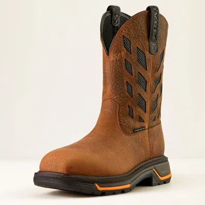 Pre-owned Ariat Men's Style 10050834 Big Rig Tread Venttek Composite Toe Work Boot In Brown