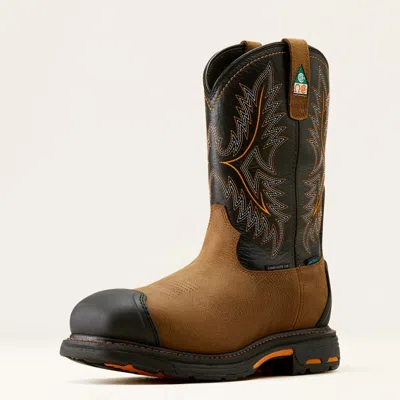 Pre-owned Ariat Men's Style No. 10042491 Workhog Csa Xtr Waterproof Composite Toe Work In Brown