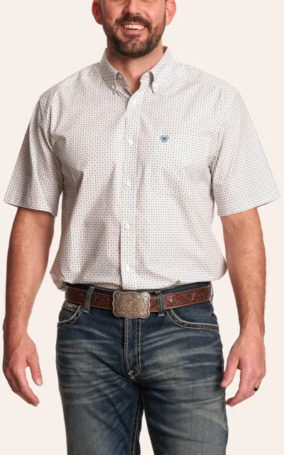 Ariat Men's Sutton Khaki Geo Print Western Shirt In Multi