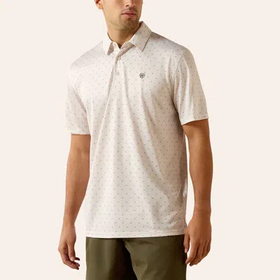 Ariat Men's Tan Steer Medallion Print Polo Shirt In Multi