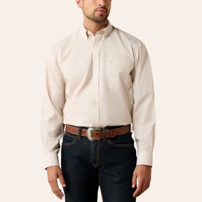 Ariat Men's Tan Wrinkle Free Long Sleeve Classic Fit Shirt In Neutral