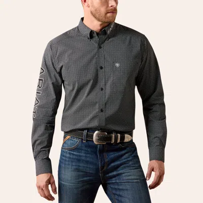 Ariat Men's Team Dariel Black Geo Print Fitted Long Sleeve Shirt