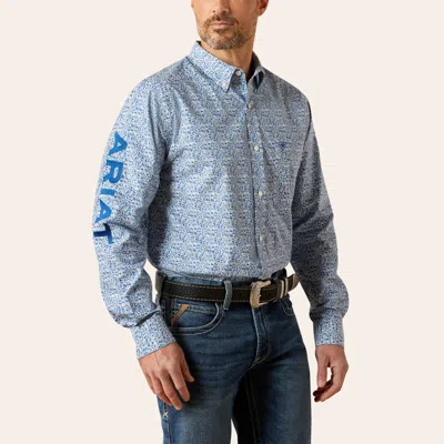 Ariat Men's Team Fit Blue & Navy Paisley Western Shirt