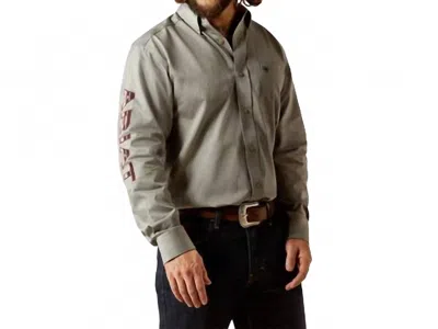 Ariat Men's Team Logo Twill Classic Fit Shirt In Grey Black In Gray