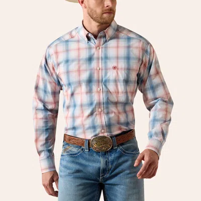 Ariat Men's Teddy White Plaid Print Long Sleeve Shirt In Multi