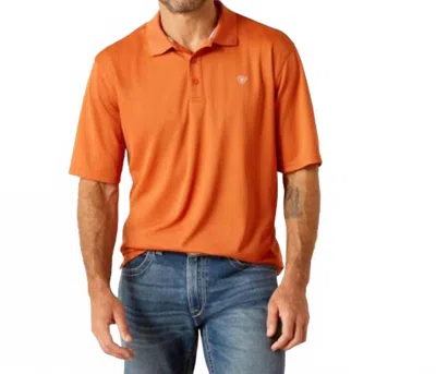 Ariat Men's Tek Foxes Short Sleeve Polo Shirt In Orange