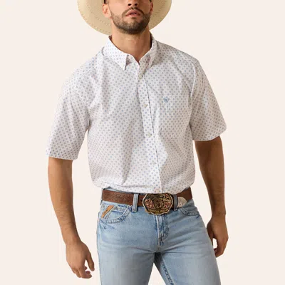 Ariat Men's Tenzin White Geo Print Shirt