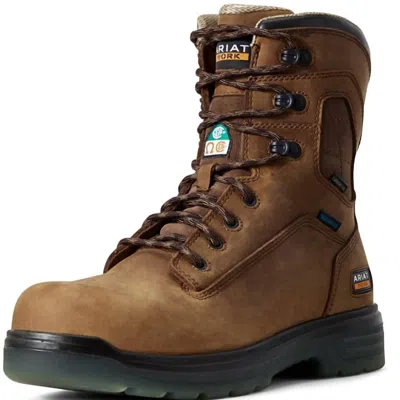 Ariat Men's Turbo 8" Waterproof Carbon Work Boot In Aged Bark In Multi