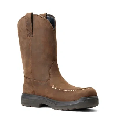 Pre-owned Ariat Men's Turbo Pull On Carbon Toe H2o Boots 10040396 In Brown