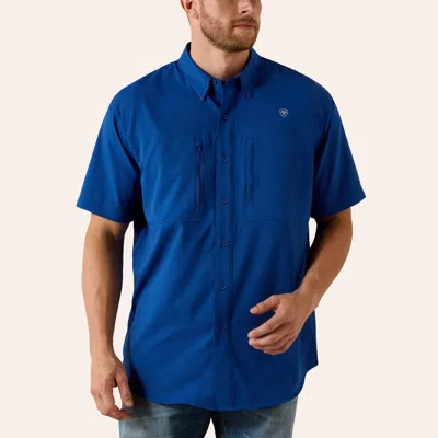 Ariat Men's Venttek Blue Classic Fit Performance Shirt