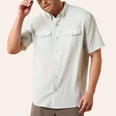 Ariat Men's Venttek Light Aqua Pearl Snap Western Shirt In Blue