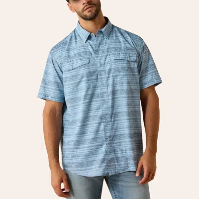 Ariat Men's Venttek Outbound Sky Blue Aztec Print Shirt
